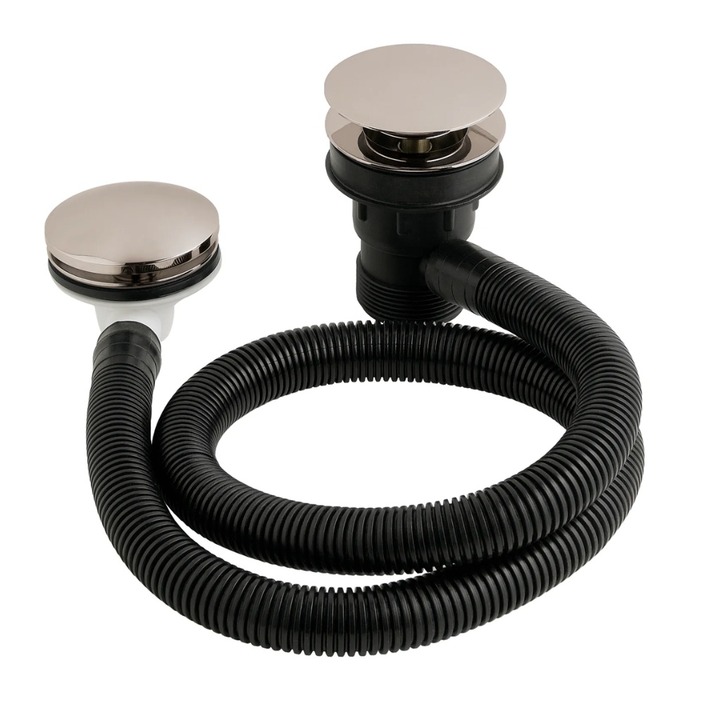 BC Designs Nickel Concealed Click Clack Bath Waste & Overflow Cut Out